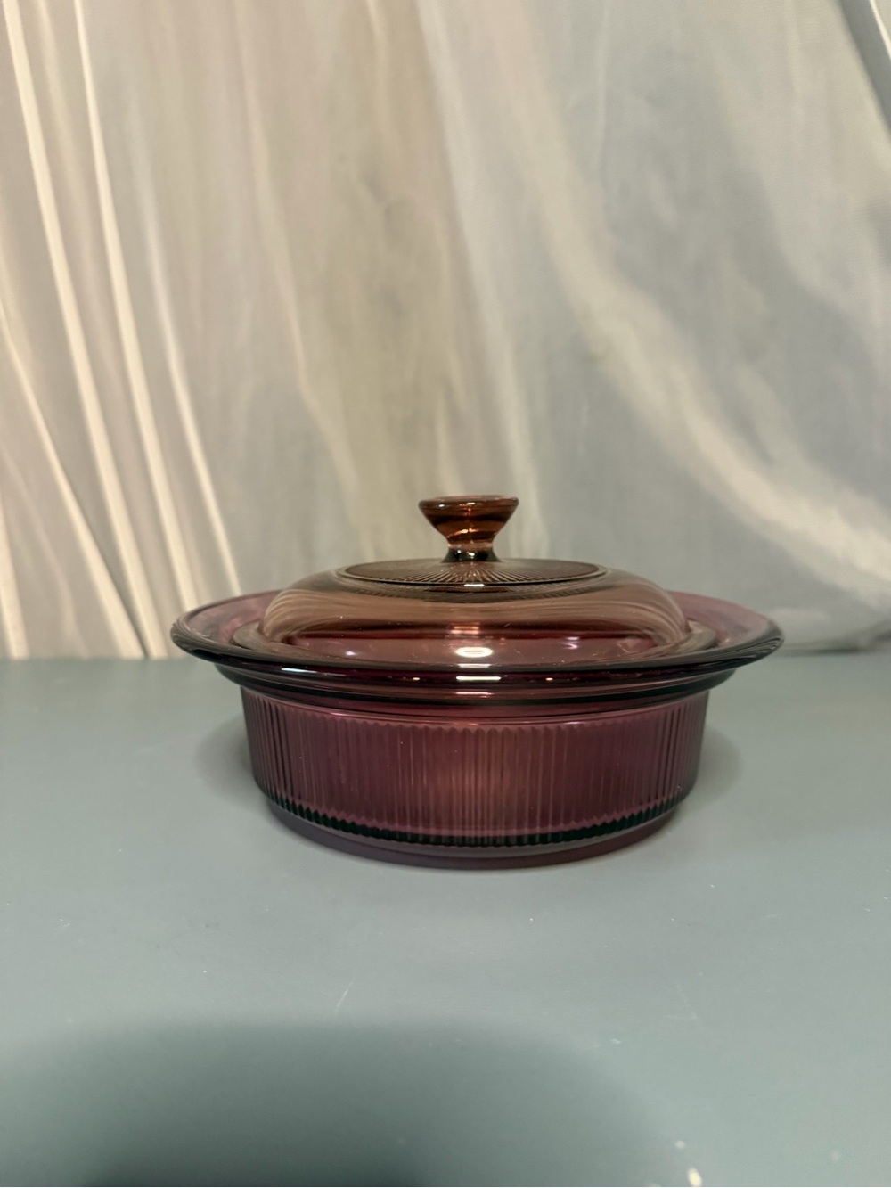 Corning Visions Amber Glass Round Covered Casserole Dish V-30-B 750ml w/Lid
